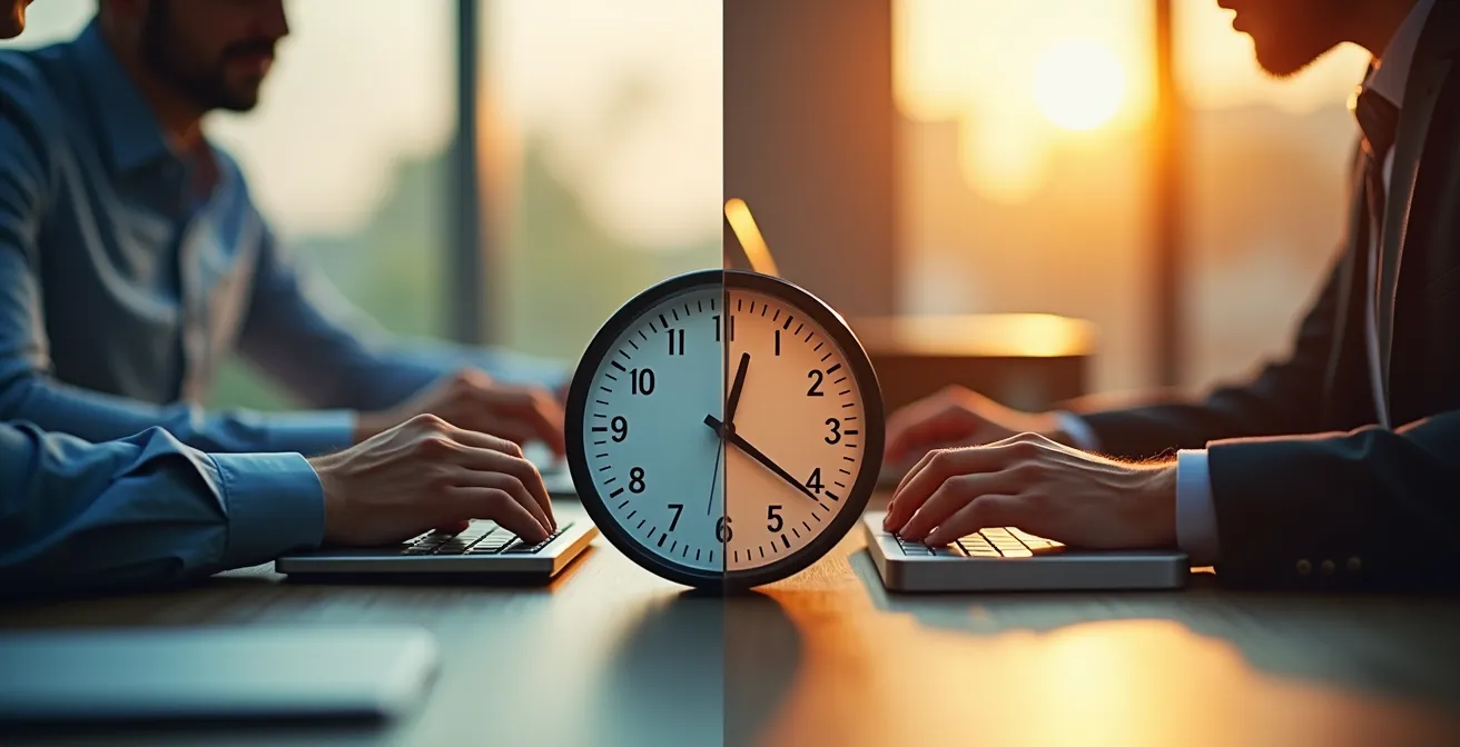 Visual representation of human energy levels throughout a 24-hour cycle