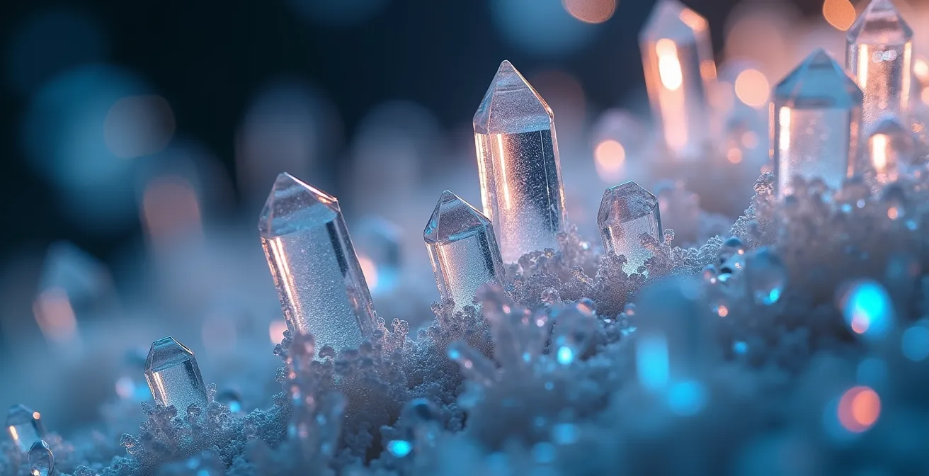 Macro view of crystalline data patterns forming emerging trend signals