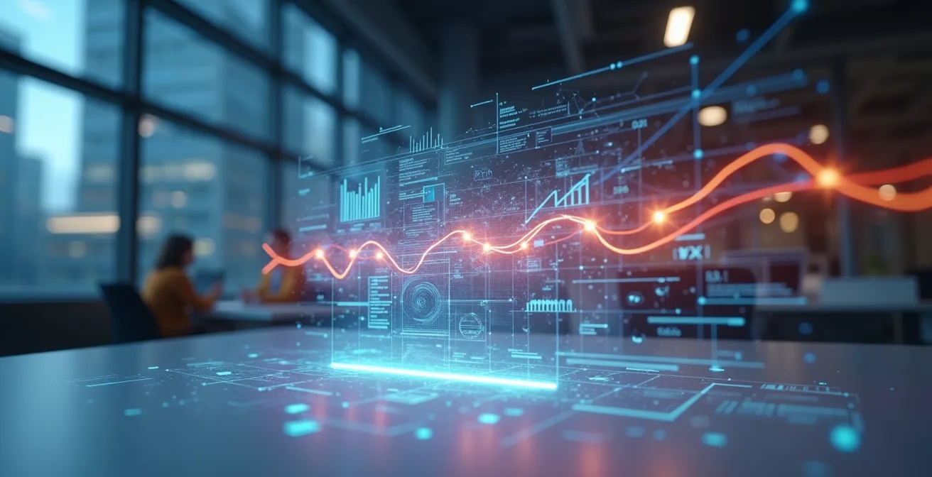 Interactive visualization showing neural network decision paths with confidence indicators