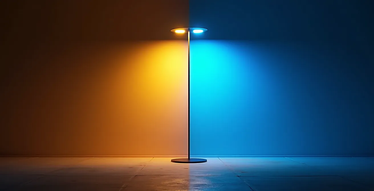 Split-screen comparison showing dynamic real-time lighting effects versus pre-calculated baked lighting in game development environment