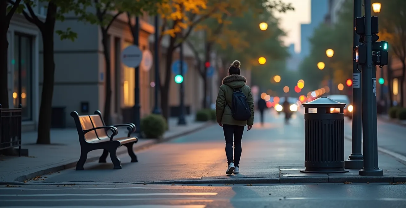 Discreetly integrated IoT sensors blending with urban street furniture