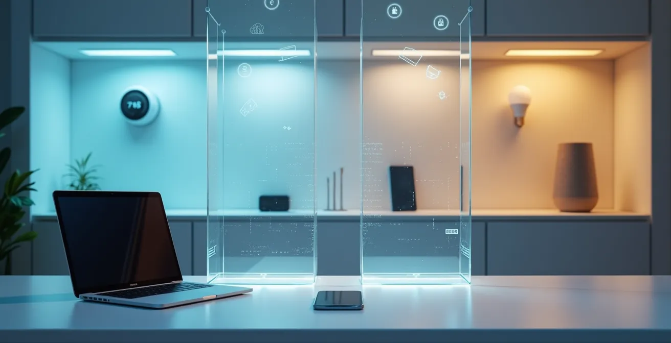 Visual representation of VLAN network segmentation in a home environment